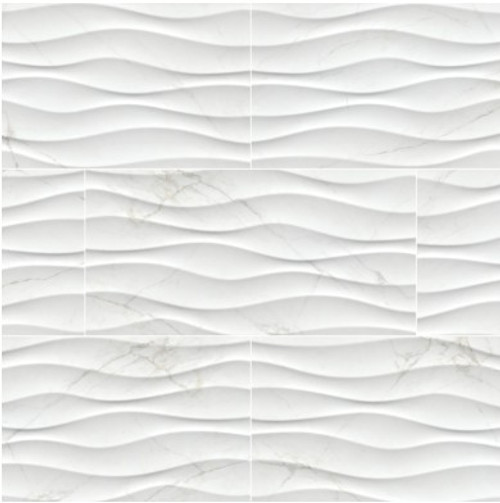 Dymo Calacatta Wavy White 12x24 Glossy  029
