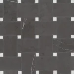 Jumbo Basketweave Pietra Grey Marble Honed Thassos Dot 12"x12"- 001