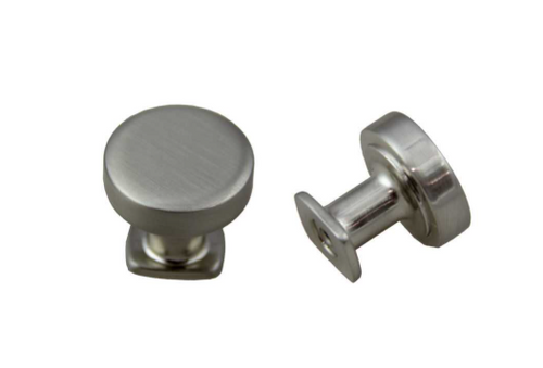 Round Flat Top Knob Satin Nickel 32mm- 061