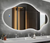 Asymmetrical Frameless LED & Anti-Fog 3 Colors Dimmable Mirror 20"- 048