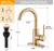 10.79" Gold Brushed Single Handle Bathroom Sink Faucet- 038