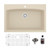 33" Bisque Top Mount Rounded Top Single Bowl Quartz Package