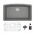 32" Grey Undermount Rounded Top Single Bowl Quartz Package