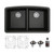 32" Black Undermount Rounded Top 50/50 Quartz Package