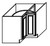 Corner Cabinet- Maple Oak Lineage Shaker-- 002007FRL