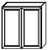 2 Door 2 Shelves-- 002007FRL
