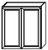 Wall Cabinet- Beveled Black Shaker-- 033026FCF-V1