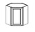 Corner Cabinet- White Gray Matte Inner Panel - 016006EFL-IB