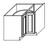 Corner Cabinet- White Gray Matte Inner Panel - 016006EFL-IB