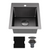 Matrix 17" Top Mount Gunmetal Grey Workstation Sink with Accessories- 032