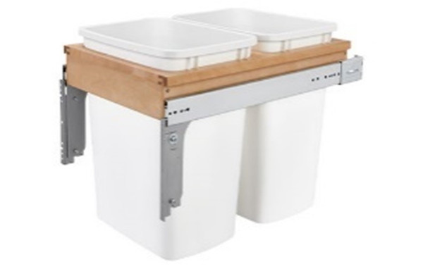35QT Natural Double Waste Container Pullout