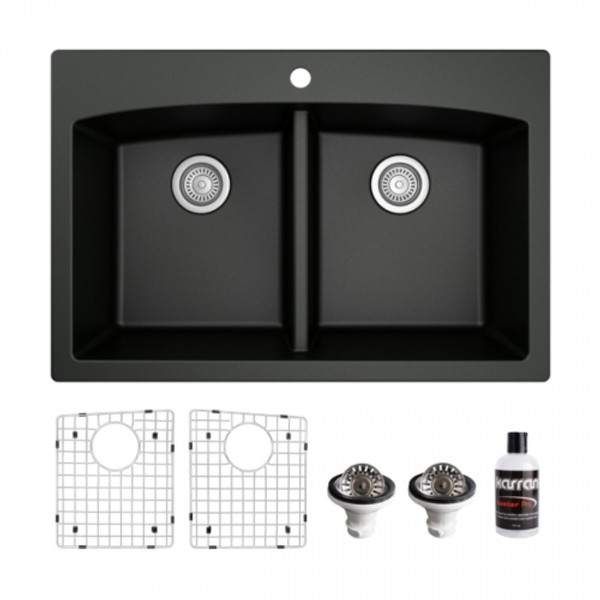 33" Black Top Mount Rounded Top 50/50 Quartz Package