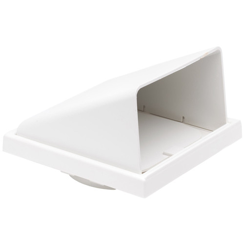 WHITE WALL AIR VENT COWLED HOODED EXTRACTOR OUTLET NON RETURN FLAP 4"
