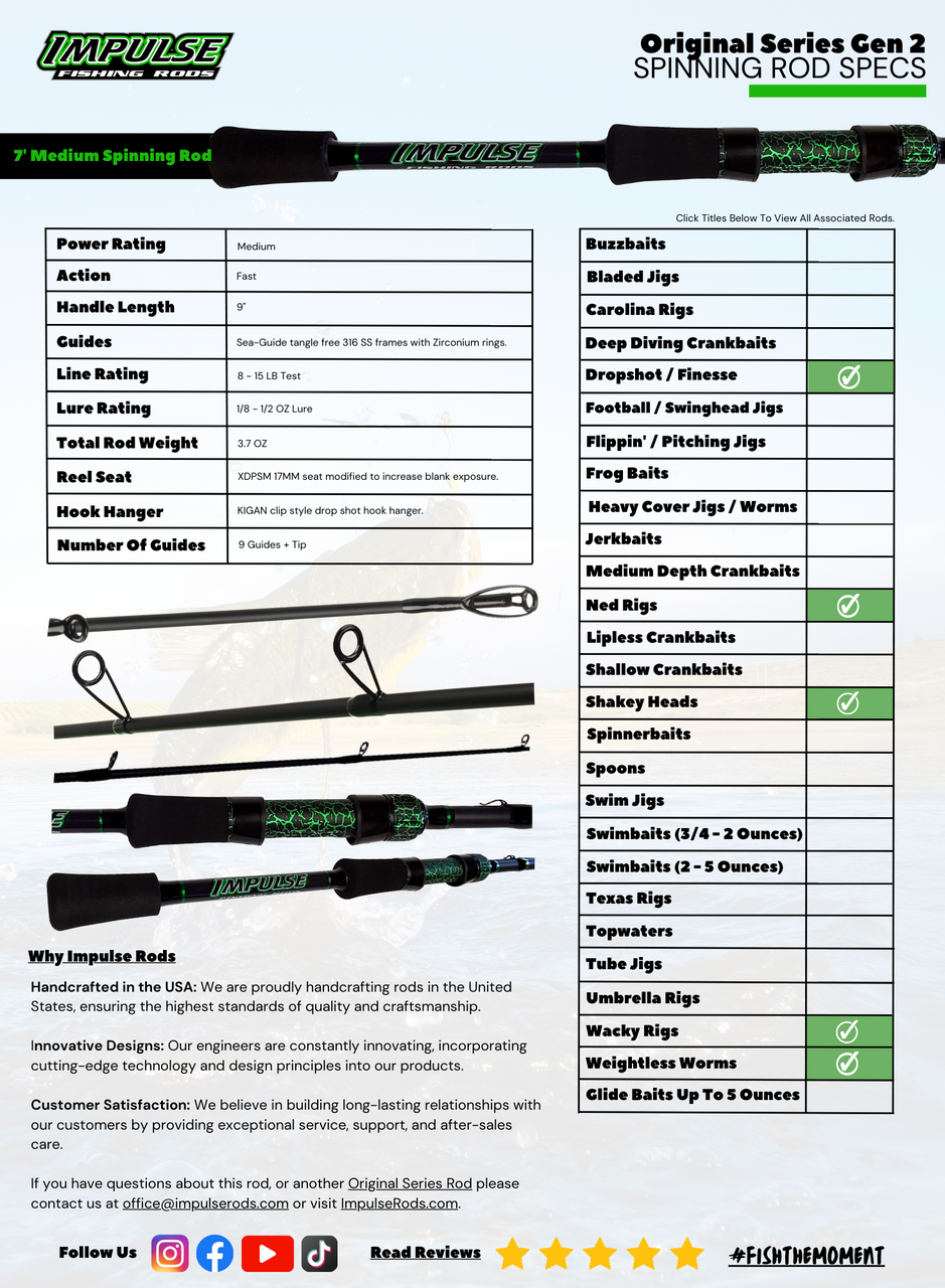 7ft inshore rod for 1/8 ounce jigs