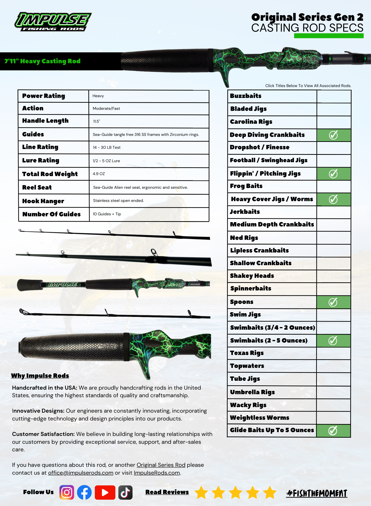 Impulse Rods 7'11" Heavy Casting Rod