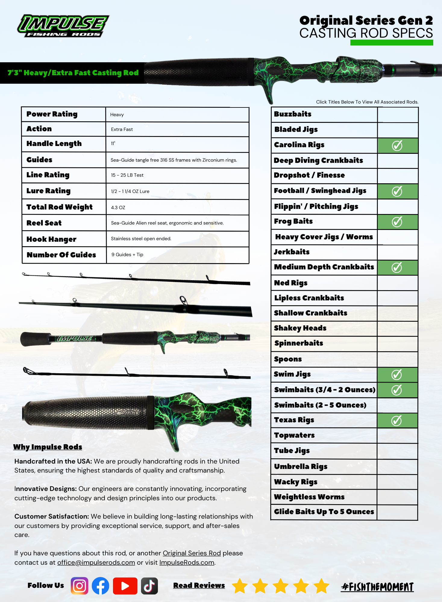 heavy power fast action rod