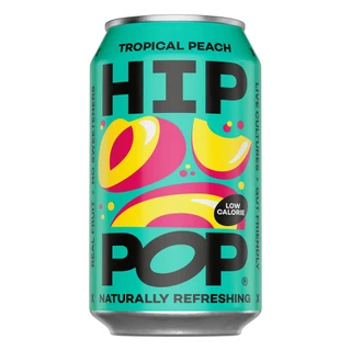Hip Pop Tropical Peach Living Soda 12 x 330ml Can - 58745109_1.jpg
