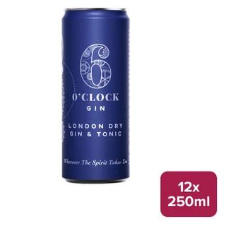 6 O'clock London Dry Gin & Tonic 12 x 250ml Can - 32041430_B.jpg