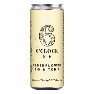 6 O'clock Elderflower Gin & Tonic 12 x 250ml Can - 32041432_1.jpg