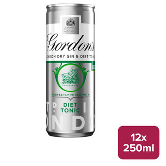 Gordon's London Dry Gin & Diet Tonic 12 x 250ml Can - 36020422_B.jpg