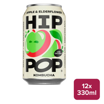 Hip Pop Apple & Elderflower Kombucha 24 x 330ml Can - 58745105_B.jpg
