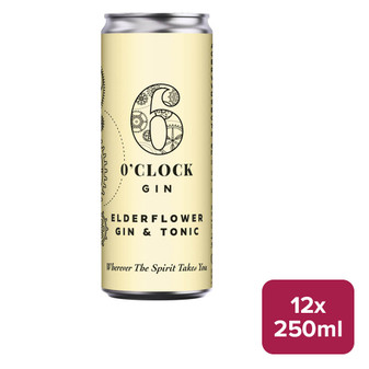 6 O'clock Elderflower Gin & Tonic 12 x 250ml Can - 32041432_B.jpg