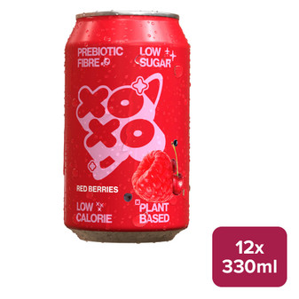 XOXO Red Berry Prebiotic Soda 12 x 330ml Can - 58370524_B.jpg