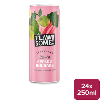 Flawsome! Apple & Rhubarb Lightly Sparkling Juice Drink 24 x 250ml Can - 55996879_B.jpg