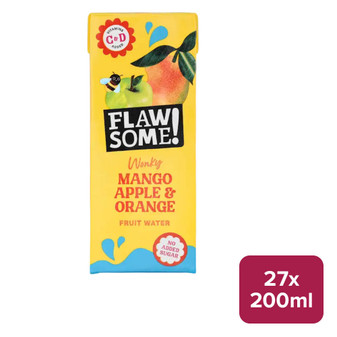 Flawsome! Mango, Apple & Orange Wonky Fruit Water 27 x 200ml Carton - 55996886_B.jpg