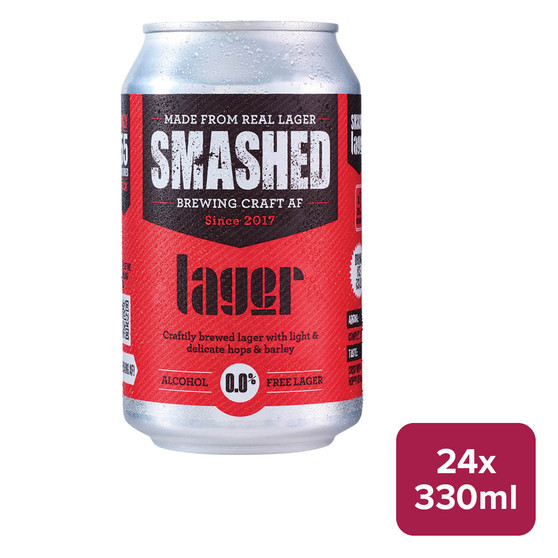 Smashed Craft Lager 0.0% 24x330ml Can - 26611106_B.jpg