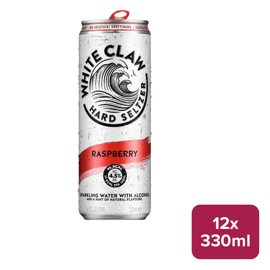 White Claw Hard Seltzer Raspberry 12 x 330ml Can - 26049013_B.jpg