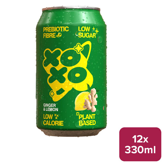 XOXO Ginger & Lemon Prebiotic Soda 12 x 330ml Can - 58370526_B.jpg