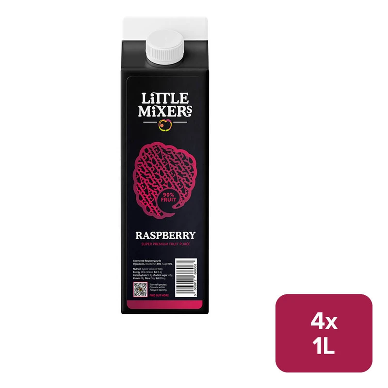 Little Mixers Super Premium Raspberry Puree 4 x 1L Carton - 58778453_B.jpg