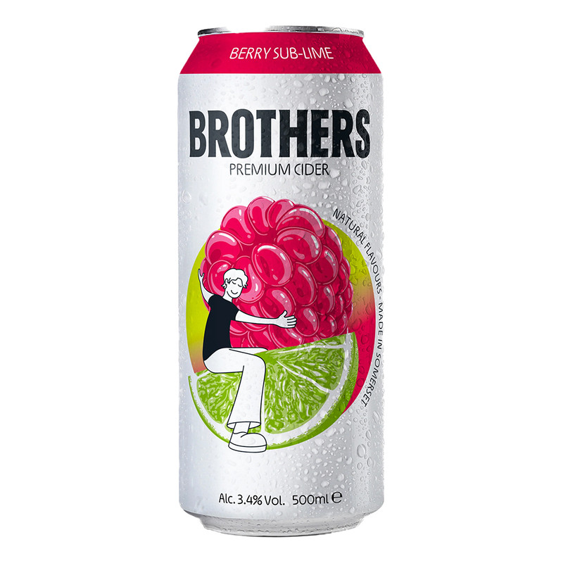 Brothers Berry Sub-Lime 24 x 500ml Can