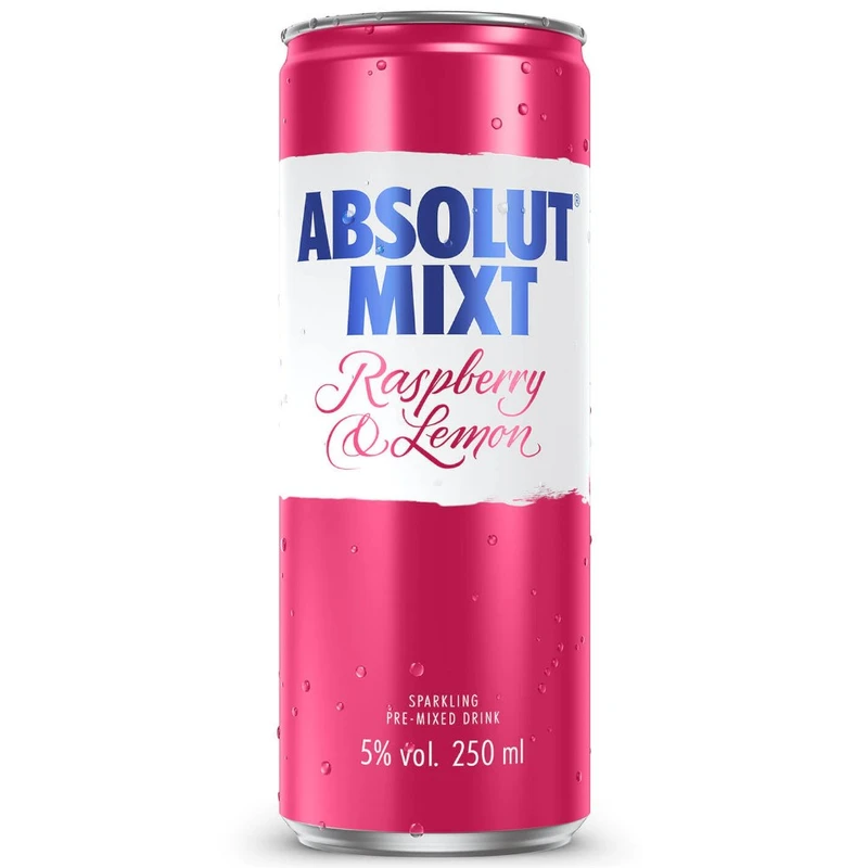 Absolut Mixt Raspberry & Lemon 12 x 250ml