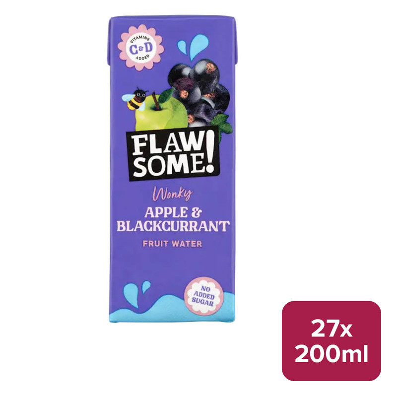 Flawsome! Apple & Blackcurrant Wonky Fruit Water 27 x 200ml Carton - 55996888_B.jpg