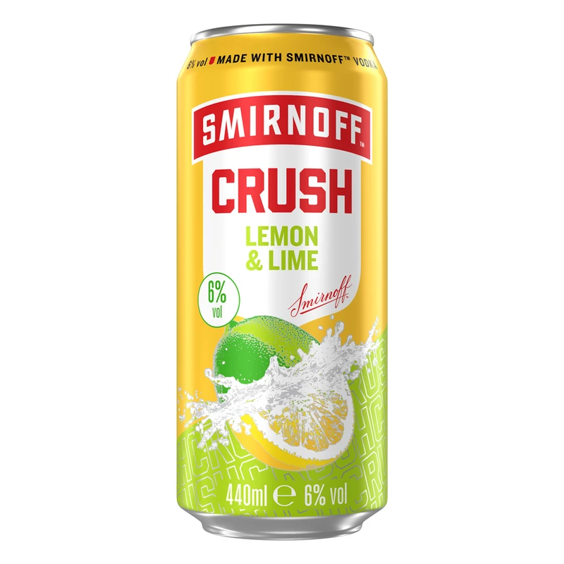 Smirnoff Crush Lemon & Lime 12 x 440ml Can