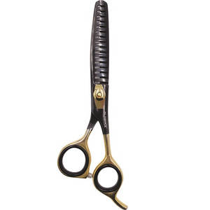 Black Ice Stylish Off Set Grip Black & Gold 6.5" Texture Shear - 16 teeth