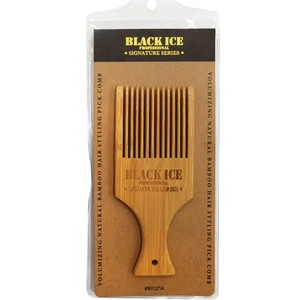 Black Ice Volumizing Natural Bamboo Pick Comb Black Ice Volumizing Natural Bamboo Pick Comb