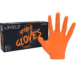 L3VEL3 Professional Orange Large Nitrile 100 Gloves L3VEL3 Professional Orange Large Nitrile 100 Gloves