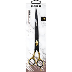 Black Ice Stylish Off Set Grip Black & Gold Curved 10" Shear Black Ice Stylish Off Set Grip Black & Gold Curved 10" Shear