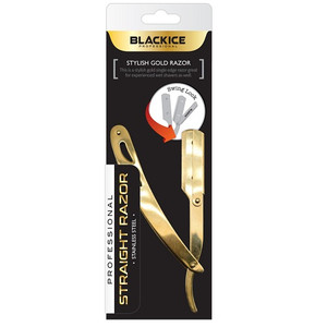 Black Ice Stylish Gold Straight Razor
