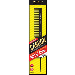 Black Ice Carbon Rat Tail Comb 8.5" Black Ice Carbon Rat Tail Comb 8.5"