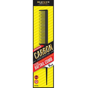 Black Ice Carbon Teasing Rat Tail Comb 9" Black Ice Carbon Teasing Rat Tail Comb 9"