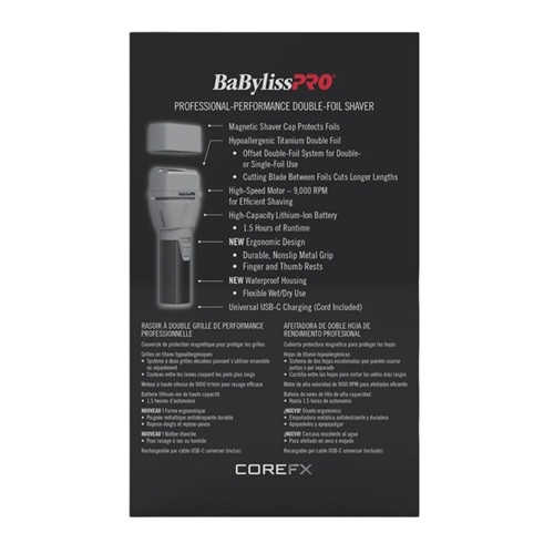 BaByliss PRO CoreFX Double Foil Cordless Shaver