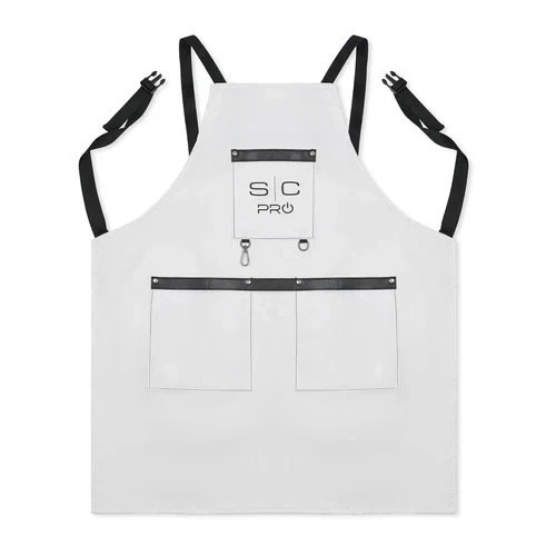Stylecraft Pro Studio White and Black Barber/Stylist Apron