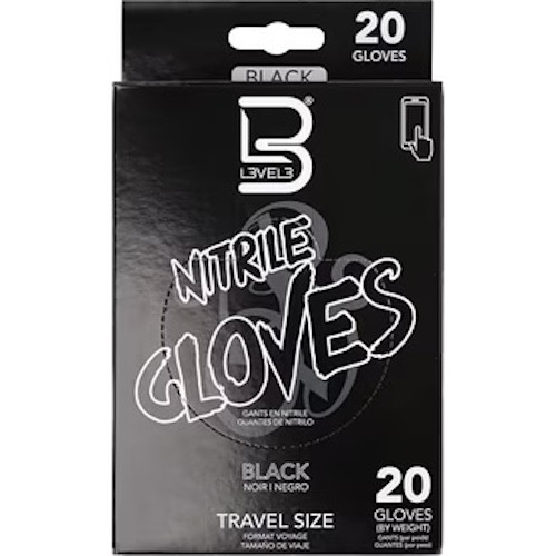 L3VEL3 Professional Nitrile Gloves Travel Pack- 20pc Medium