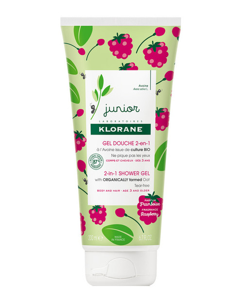 Klorane gel de ducha para el cuerpo y el cabello perfume frambuesa