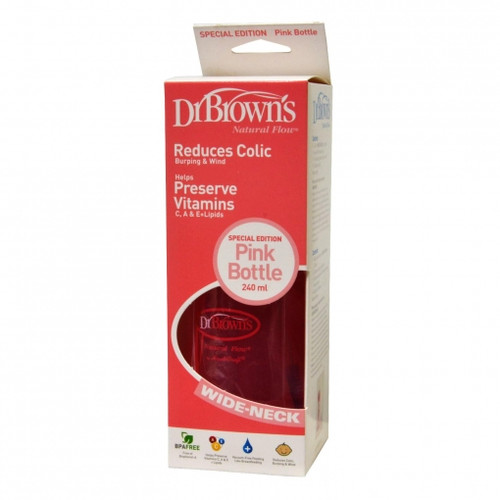 Biberón 0 bpa ba dr brown's natural flow rosa 240 mL