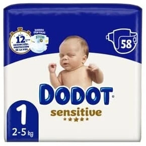 Pañal Dodot Sensitive Carry Pack Talla 1 - 58 uds